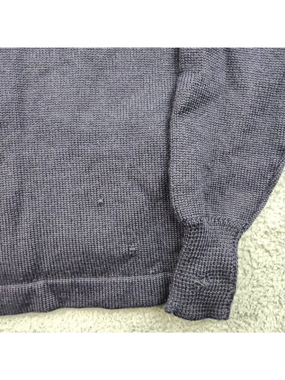 VTG‎ High School Varsity Letterman Wool Cardigan Small/Med Navy Blue Yellow 